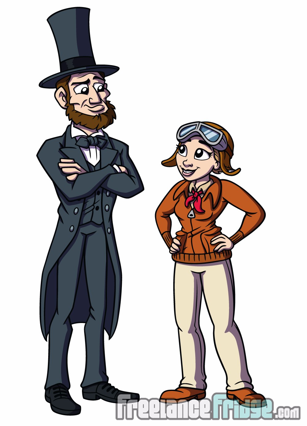 1000x1386 Abraham Lincoln Amelia Earhart Character Designs Freelance - Abraham Lincoln Cartoon Drawing