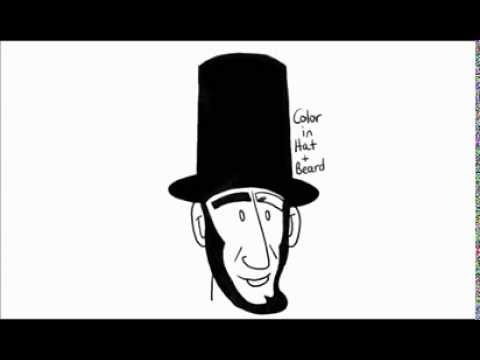 480x360 How To Draw Abraham Lincoln With Easy Steps - Abraham Lincoln Cartoon Drawing
