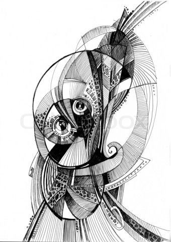 340x480 Image Of 'unusual Abstract Pencil Drawing' On Colourbox - Abstract Art Drawing
