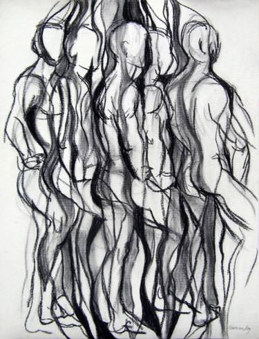 375x491 Turn, Abstract Charcoal Drawing Drawing - Abstract Art Drawing