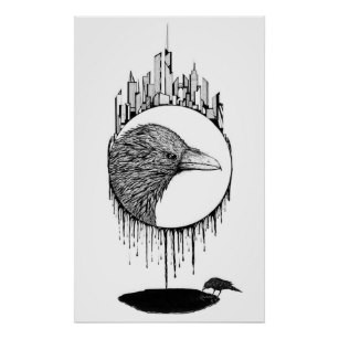 307x307 And Ink Bird Drawing Posters Photo Prints Zazzle Au - Abstract Bird Drawing