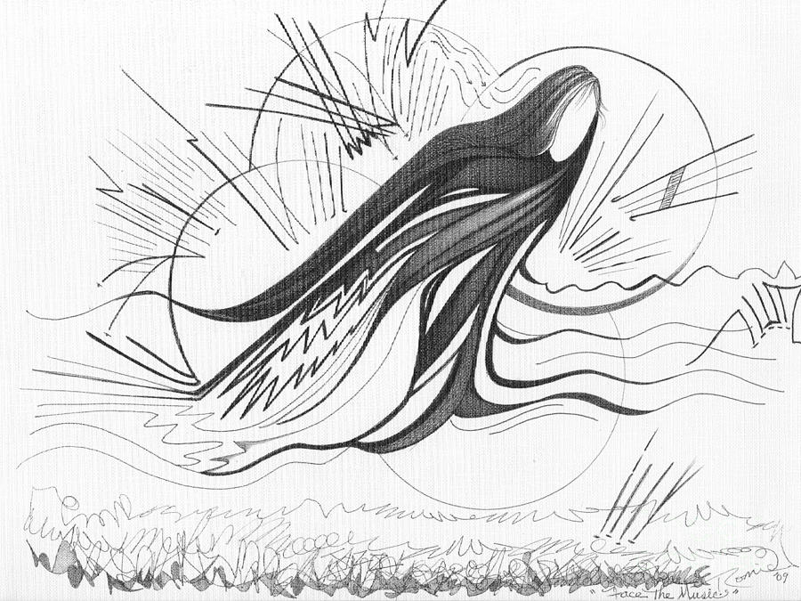 900x675 Abstract Landscape Art Black And White Face The Music - Abstract Black And White Drawings