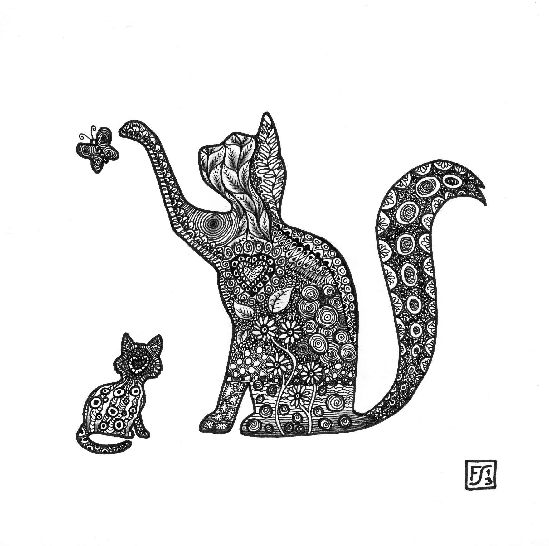 50 Abstract Cat Art Black And White Friend Quotes