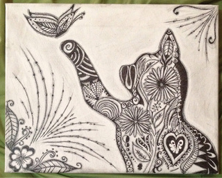 320x257 Done With My Abstract Kat Drawing - Abstract Cat Drawing