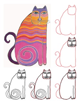 270x350 How To Draw An Abstract Cat In The Style Of Laurel Burch - Abstract Cat Drawing