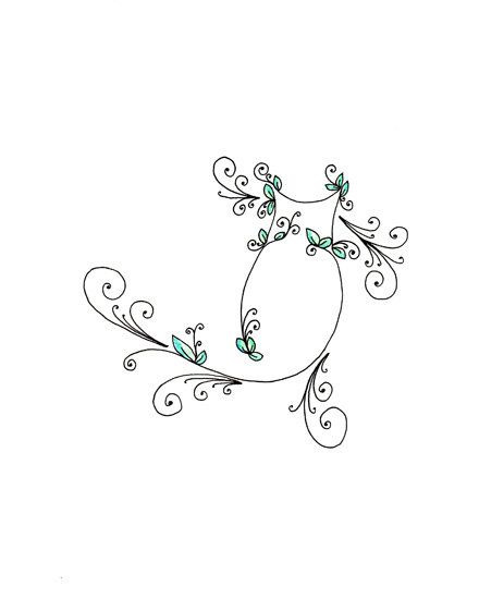 440x550 Abstract Cat Drawing - Abstract Cat Drawing