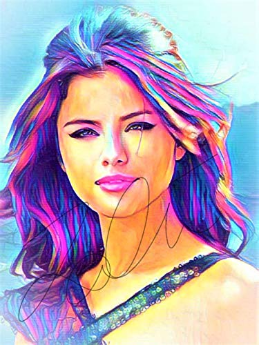 375x500 Selena Gomez Abstract Drawing Print Poster Hand Drawn - Abstract Drawing