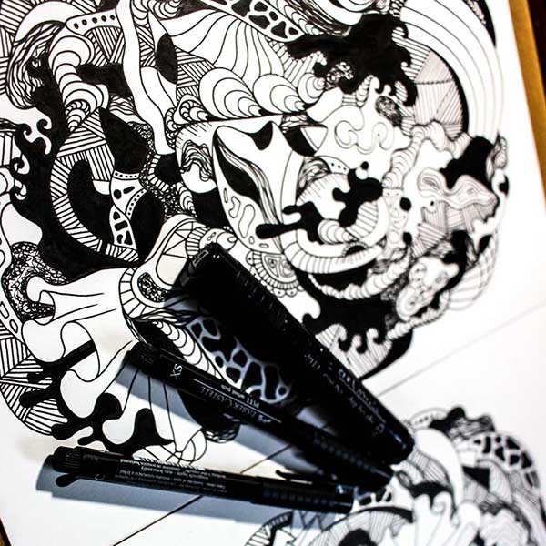 600x600 Black And White Abstract Drawings - Abstract Drawing Art