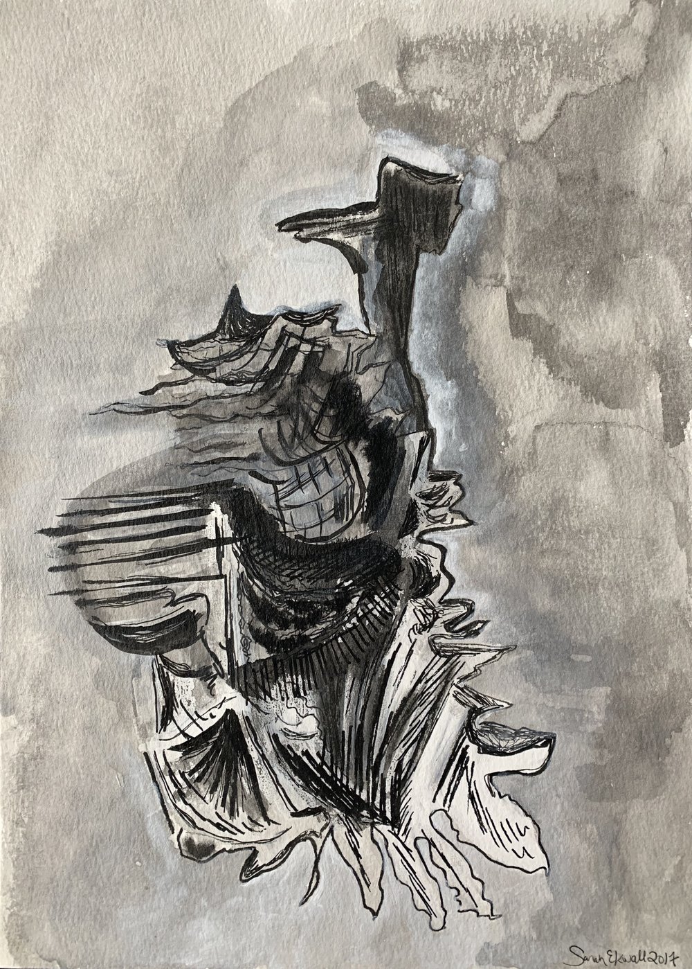 1000x1399 Heart's Devotion Abstract Drawing Artist Sarah Ekwall - Abstract Drawing Art