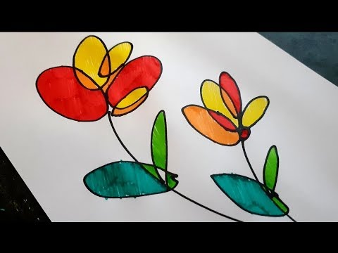 480x360 Abstract Painting Floral Drawing And Coloring For Kids - Abstract Drawing For Kids