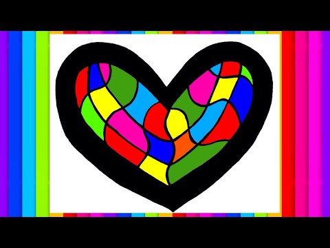 480x360 Heart Abstract Learning Colors Painting Drawing Kids Coloring - Abstract Drawing For Kids