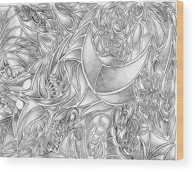655x577 Abstract Drawing In Pencil What Do You See Series Wood Print - Abstract Drawing In Pencil