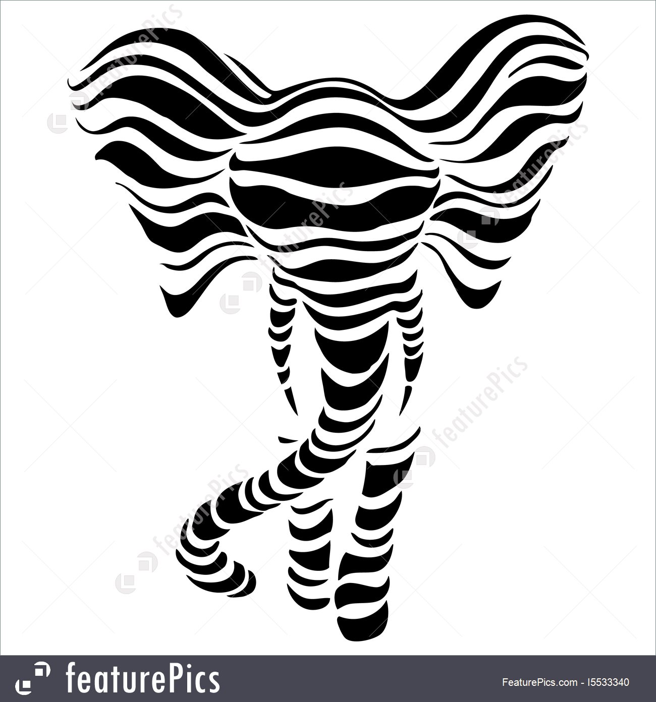 1300x1392 Abstract Silhouettes Of Elephant Illustration - Abstract Elephant Drawing