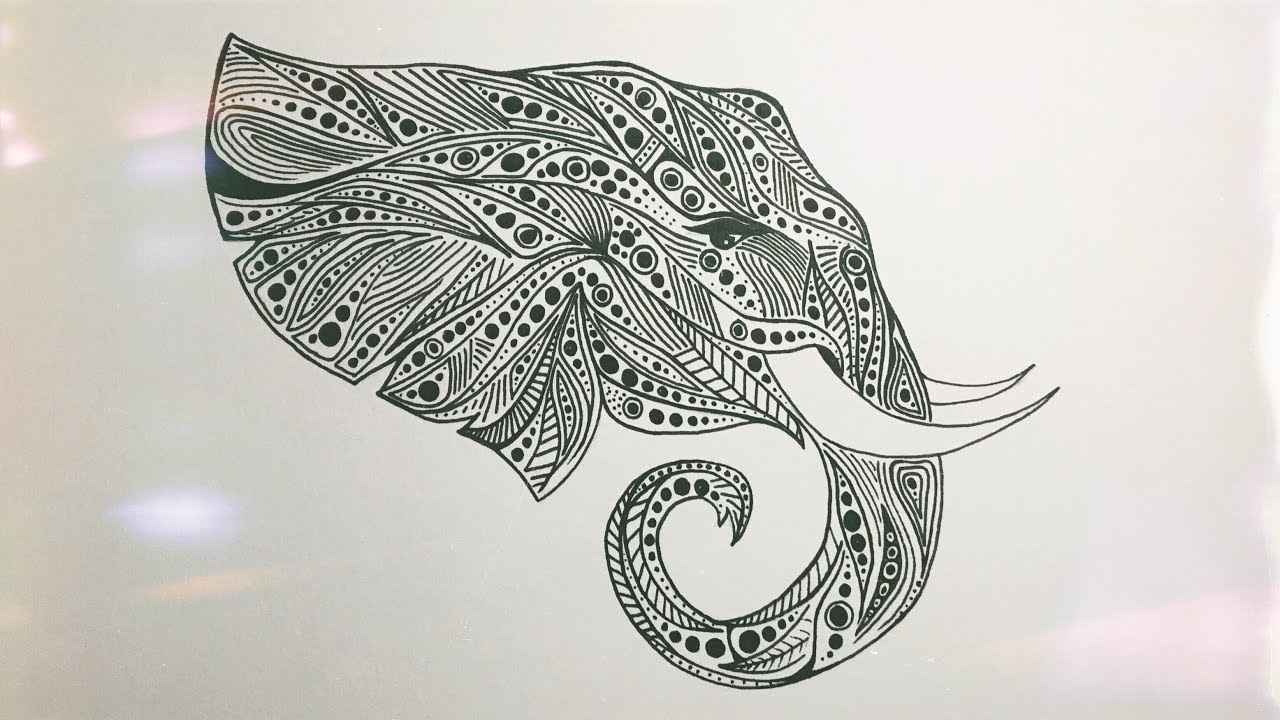 1280x720 Abstract Elephant Speed Drawing - Abstract Elephant Drawing