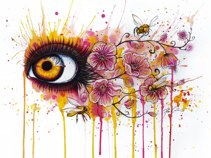 688x515 Abstract Drawing - Abstract Eye Drawing