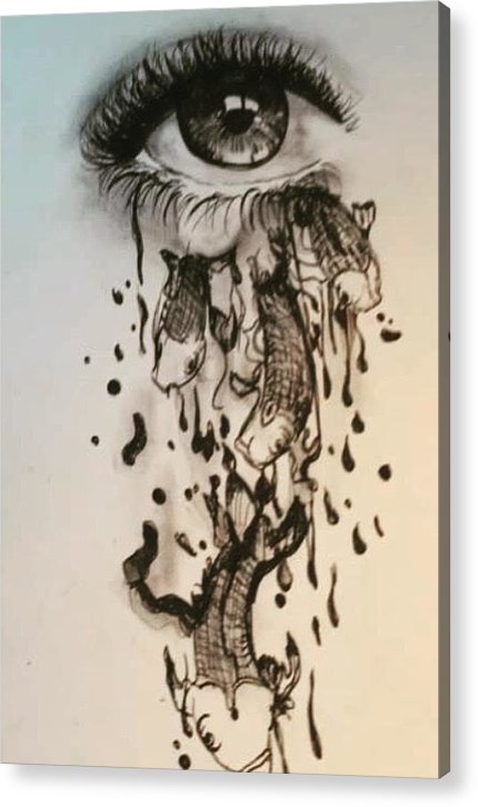 430x726 Abstract Eye Drawing Acrylic Print - Abstract Eye Drawing