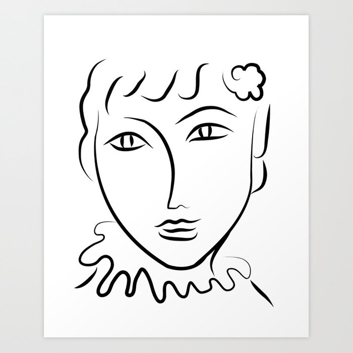 700x700 Abstract Face Sketch Art Print - Abstract Face Drawing