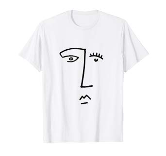 342x320 Fun Artistic Line Drawing Abstract Face Shirt Clothing - Abstract Face Drawing