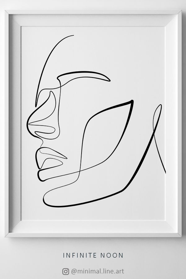600x900 Abstract Face Drawing, Modern One Line Sketch, Facial Single Line - Abstract Face Drawing