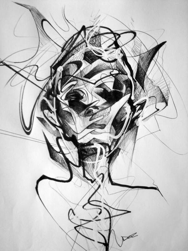 600x800 Abstract Face Drawing Drawing Skill - Abstract Face Drawing