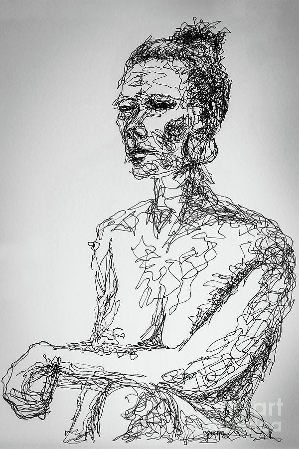 600x900 Abstract Portrait Continuous Line Drawing Drawing - Abstract Figure Drawing