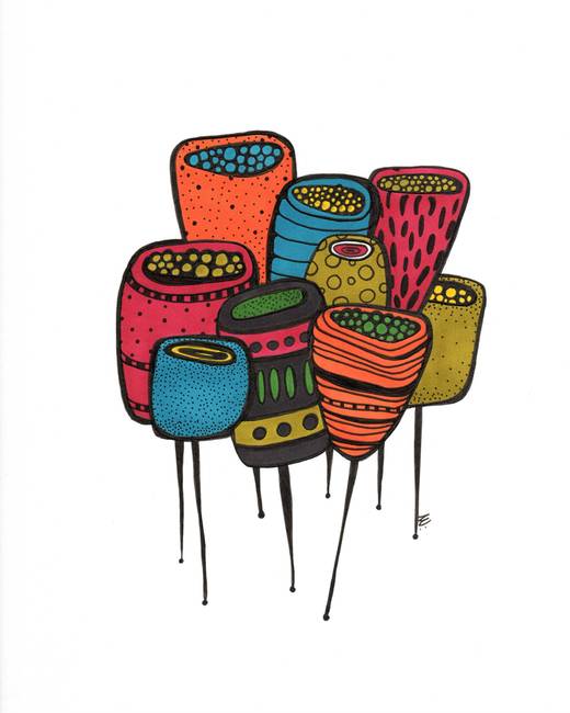 520x650 Unique Abstract Flower Drawing - Abstract Flower Drawing