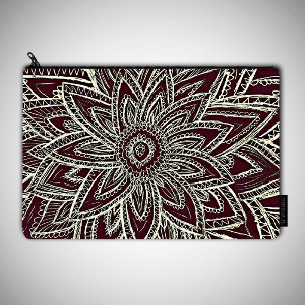 600x600 Abstract Flower Drawing Art Printed Pouch Bag Price Online - Abstract Flower Drawing