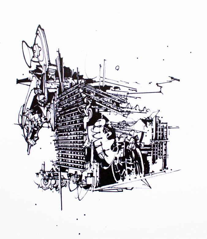 676x780 Architectural Drawings - Abstract Geometric Drawing