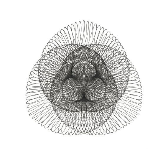 570x570 Black Ink Drawing Abstract Triangle Original Ink Drawing Etsy - Abstract Geometric Drawing