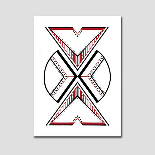 500x500 Original Abstract Drawing On Paper Geometric Art - Abstract Geometric Drawing