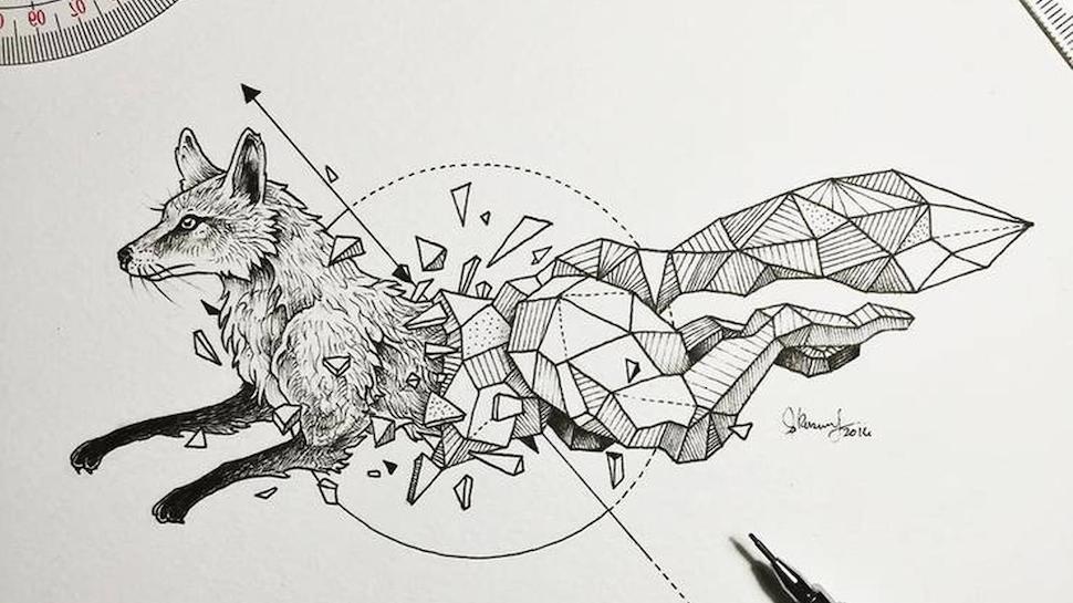 970x545 these 'geometric beasts' sketches will blow your mind nerdist - Abstract Geometric Drawing