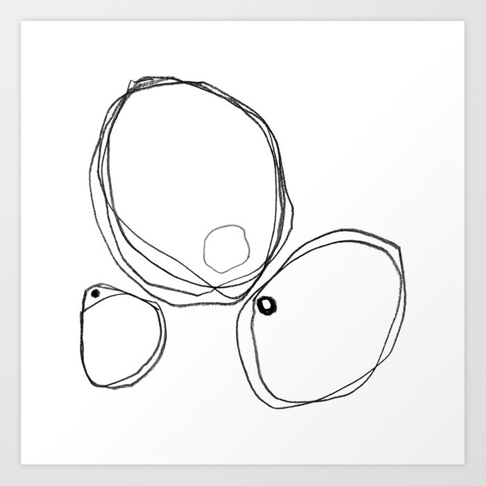 700x700 Three Shapes - Abstract Line Drawing