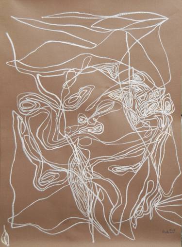 375x508 Abstract Line Face Drawing - Abstract Line Drawing