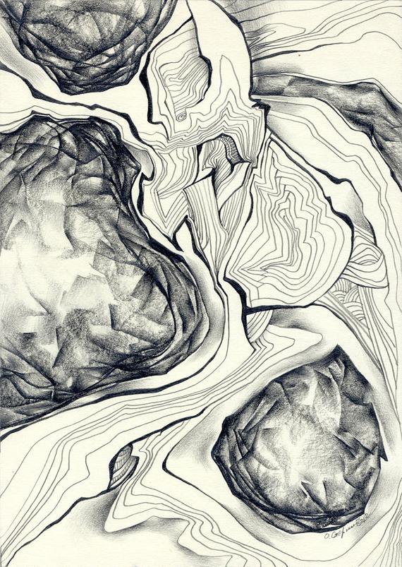 570x803 Abstract Pencil Drawing Original Abstract Drawing Etsy - Abstract Pencil Drawings