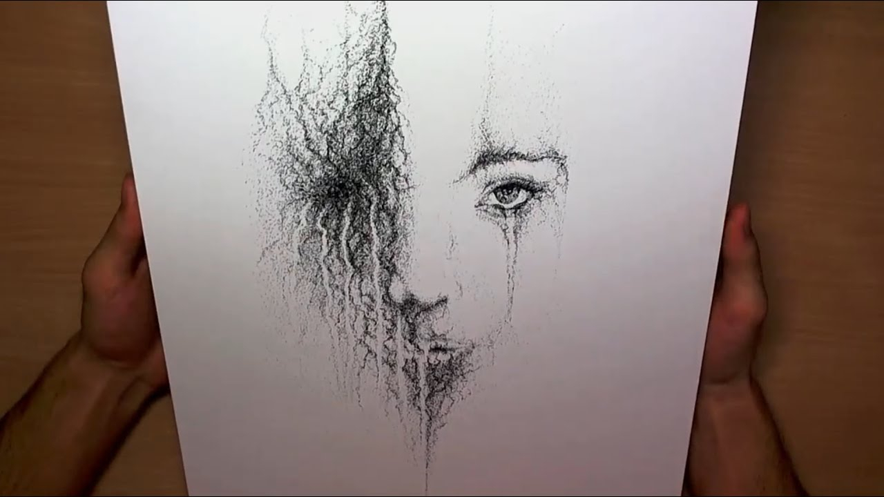 1280x720 abstract portrait sketches and reflection surreal portrait - Abstract Portrait Drawing