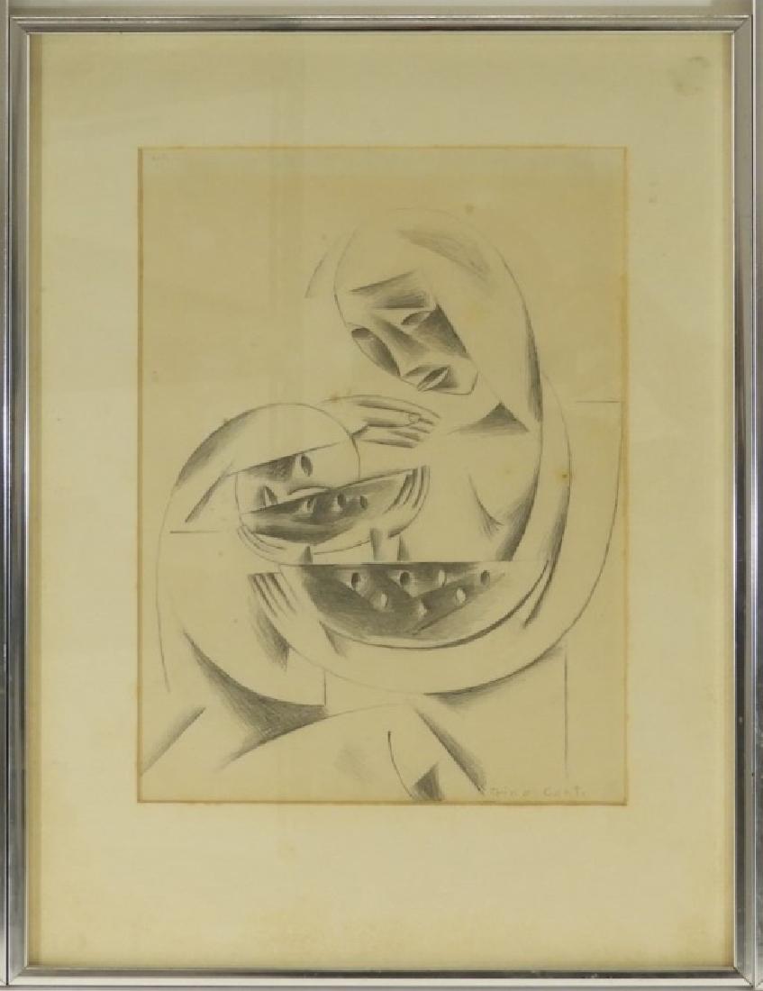 847x1100 Gino Conti Abstract Portrait Pencil Drawing - Abstract Portrait Drawing