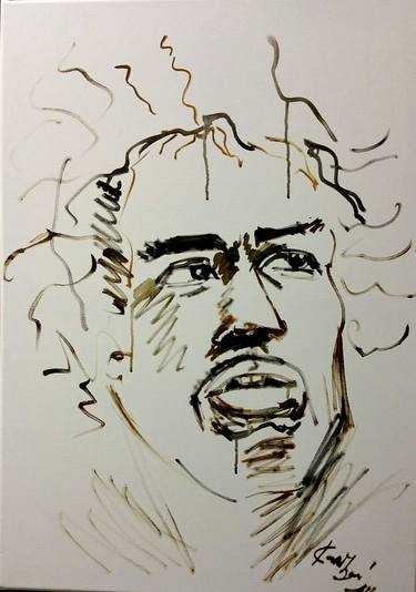 375x534 the club jim hendrix abstract portrait painting - Abstract Portrait Drawing