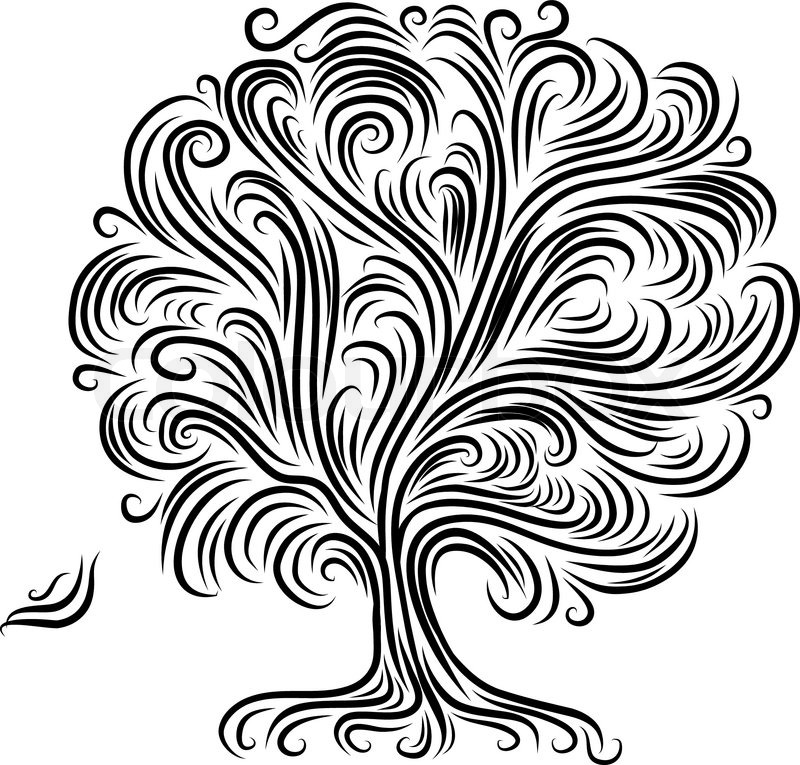 800x765 Abstract Tree With Roots For Your Stock Vector Colourbox - Abstract Tree Drawing