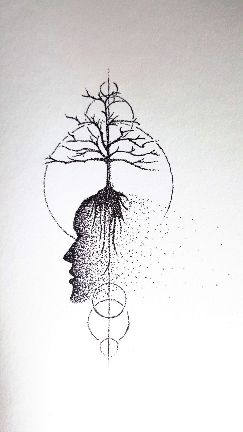 844x1500 Original Art - Abstract Tree Drawing