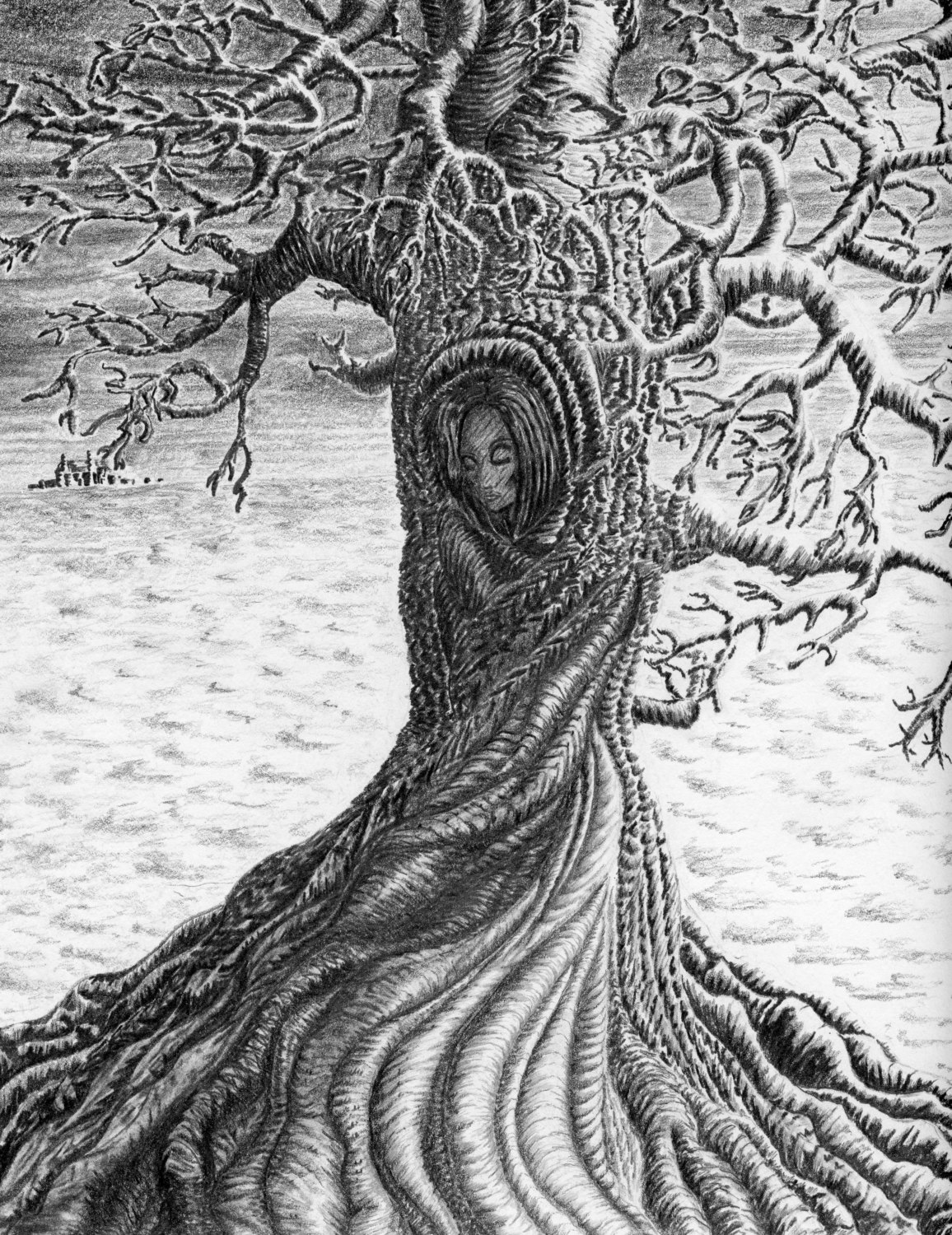 1156x1500 Wuthering Heights Drawing, Abstract Art Print, Abstract Pencil - Abstract Tree Drawing