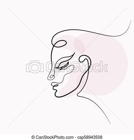 450x470 abstract woman face continuous one line drawing abstract - Abstract Woman Drawing