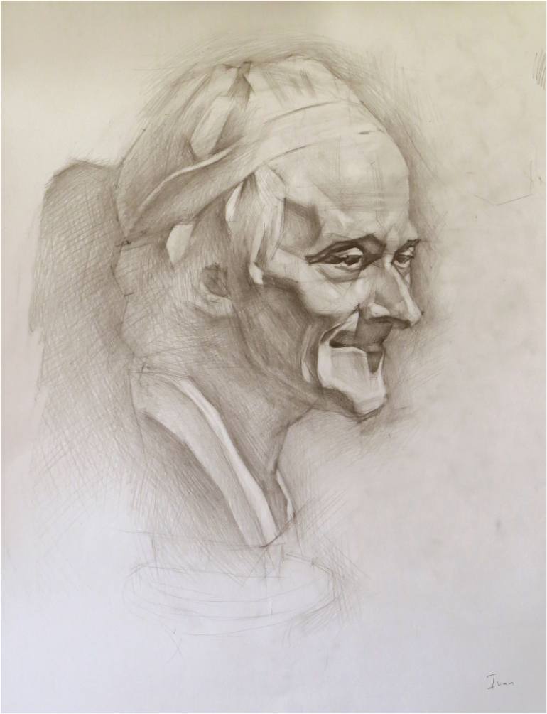 770x1005 academic drawing study, voltaire - Academic Drawing