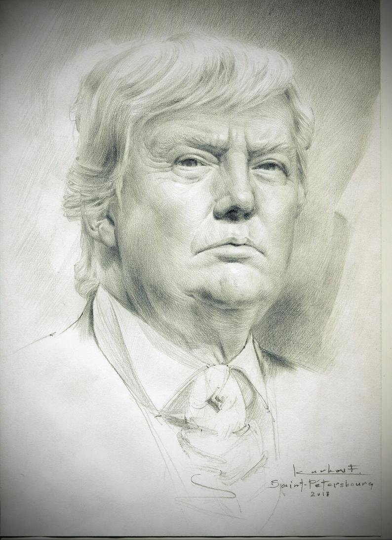 794x1093 portrait of trump academic drawing pencil drawing trump etsy - Academic Drawing