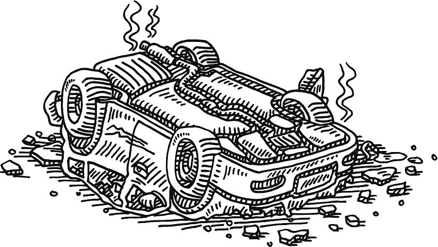 900x507 car upside down accident drawing - Accident Drawing