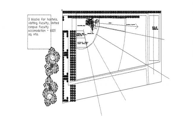 650x400 campus faculty accommodation distribution plan cad drawing details - Accommodation Drawing