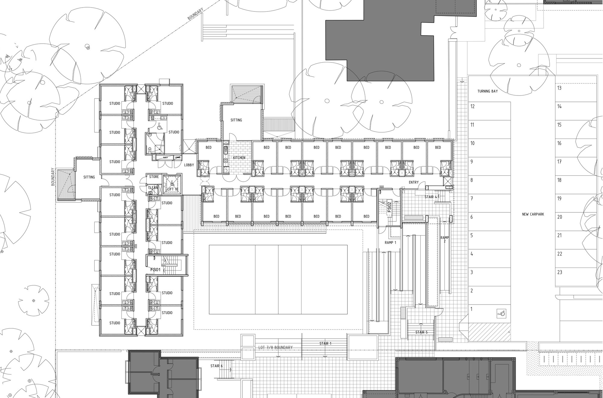 2000x1321 gallery of robert menzies college student accommodation allen - Accommodation Drawing