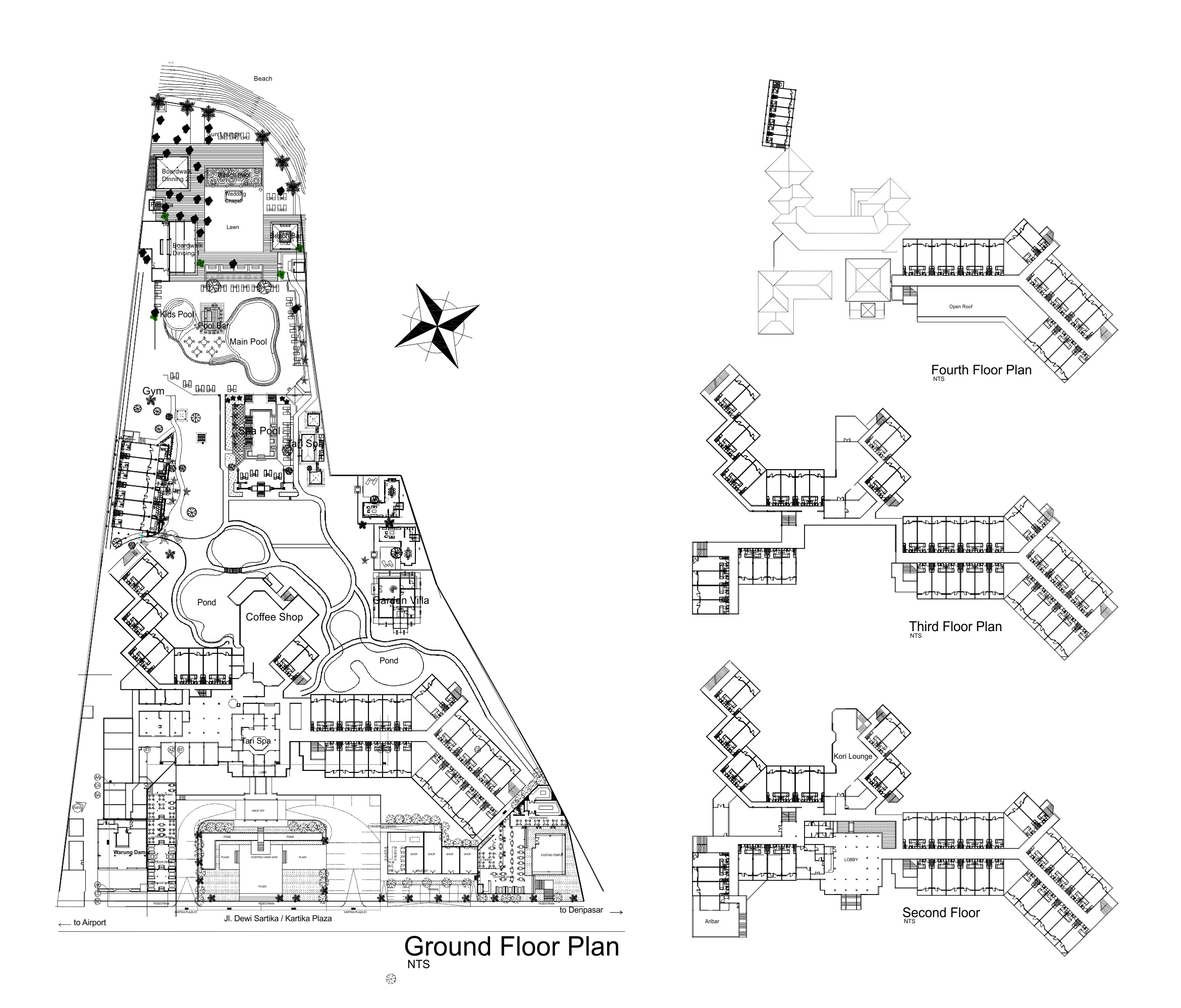 2340x1998 hotel floor plan - Accommodation Drawing