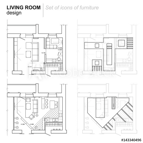 500x500 the architectural plan the layout of the apartment - Accommodation Drawing
