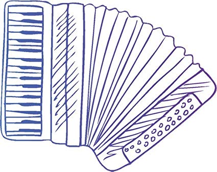 425x337 Colorful Musical Instrument Drawing Vinyl Decal - Accordion Drawing