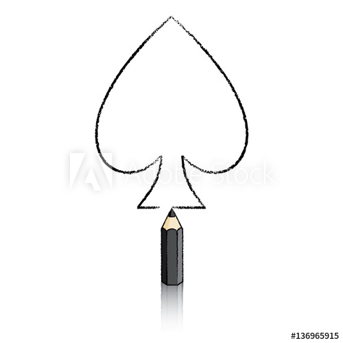 500x500 Black Pencil Drawing Ace Of Spades Playing Card Icon - Ace Of Spades Card Drawing